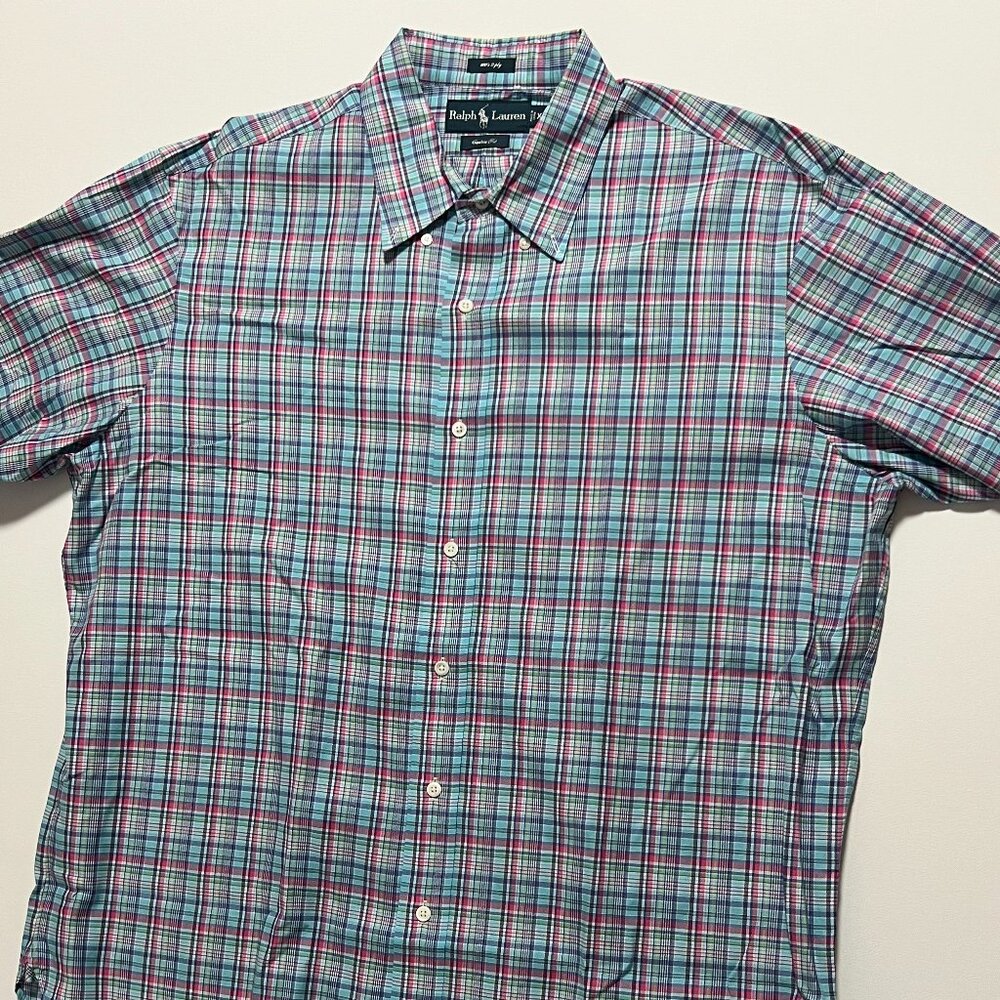 Ralph Lauren Shirt Colorful Long Sleeve Button Down Preppy Blue Men's size XL